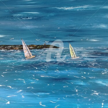 Peinture intitulée "Au large de Groix" par Didier Duclos, Œuvre d'art originale, Acrylique