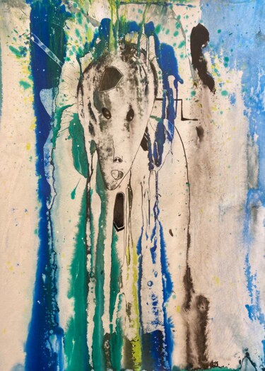 Картина под названием "I'm tired" - Sergei Kozachenko, Подлинное произведение искусства, Чернила