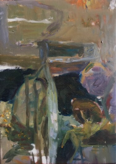 Peinture intitulée "L’orage dans le jar…" par Olga Richir, Œuvre d'art originale, Huile