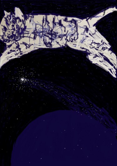 Arts numériques intitulée "Étoile filante" par Olga Richir, Œuvre d'art originale, Peinture numérique
