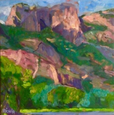 Peinture intitulée "Roquebrune-sur-Arge…" par Olga Richir, Œuvre d'art originale, Huile
