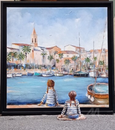 "La  petite fille de…" başlıklı Heykel Moune Céramique tarafından, Orijinal sanat, Seramik artwork_cat. üzerine monte edilmiş
