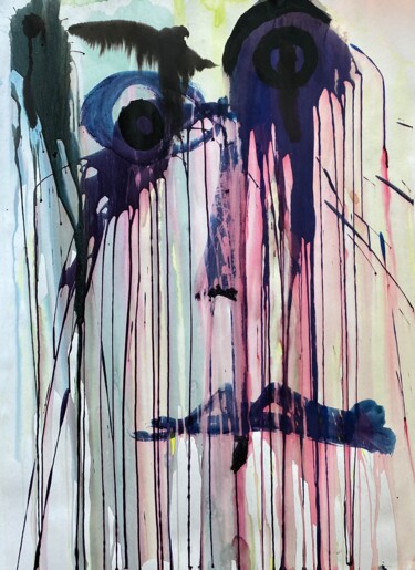 Картина под названием "Eagle and lovers" - Sergei Kozachenko, Подлинное произведение искусства, Чернила