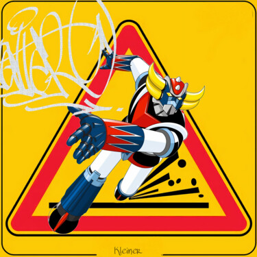 绘画 标题为“attention Goldorak” 由Dominique Kleiner, 原创艺术品, 数字油画