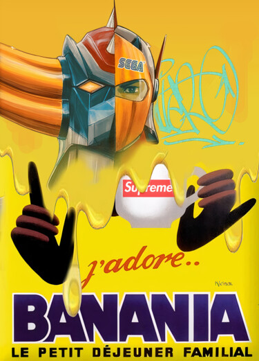 绘画 标题为“BANANIA J ADORE” 由Dominique Kleiner, 原创艺术品, 数字油画