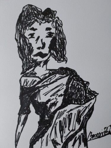 绘画 标题为“Lady” 由Dominik Brzeziński, 原创艺术品, 标记