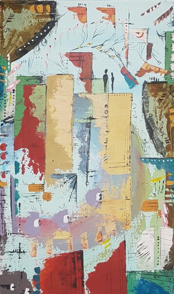 Peinture intitulée "Les éléments bis" par Emmanuelle Gaillard, Œuvre d'art originale, Acrylique Monté sur Châssis en bois