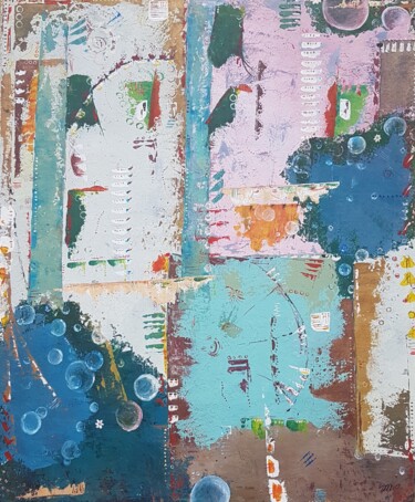 Peinture intitulée "Bulles de voyages" par Emmanuelle Gaillard, Œuvre d'art originale, Acrylique Monté sur Châssis en bois