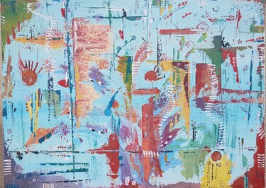 Peinture intitulée "Confusion générale" par Emmanuelle Gaillard, Œuvre d'art originale, Acrylique Monté sur Châssis en bois