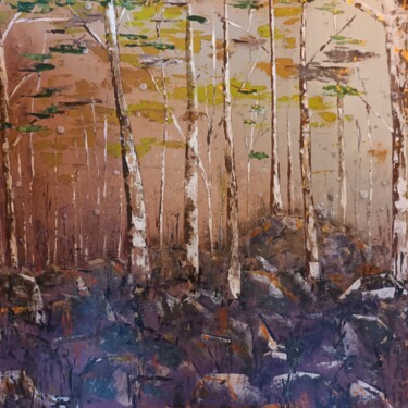 Peinture intitulée "Lisière de bois" par Emmanuelle Gaillard, Œuvre d'art originale, Acrylique Monté sur Châssis en bois