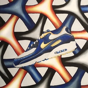 绘画 标题为“basket air max 90” 由Jonathan Altero, 原创艺术品, 丙烯 安装在木质担架架上