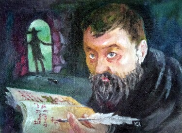 绘画 标题为“КУМ ПИШУЩИЙ МАНУСКР…” 由Василий Юдов, 原创艺术品, 油