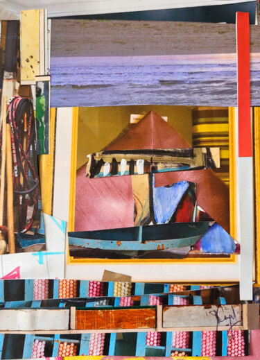 Collages intitulée "L'attitude intérieu…" par Muriel Cayet, Œuvre d'art originale, Collages