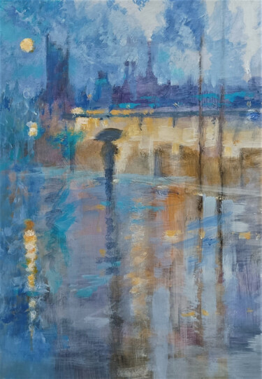 Schilderij getiteld "Hometown Memories" door Alan Harris, Origineel Kunstwerk, Acryl