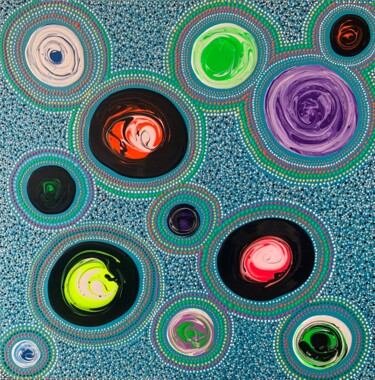 Peinture intitulée "Archipel" par Elise H, Œuvre d'art originale, Acrylique