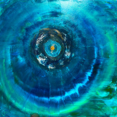 Painting titled "GOLDEN EYE" by Philippe Ceulemans, Original Artwork, Oil