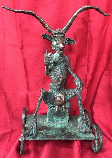 Goat king Sculpture intitulée "Goat king" par Erno Toth, Œuvre d'art originale, Bronze