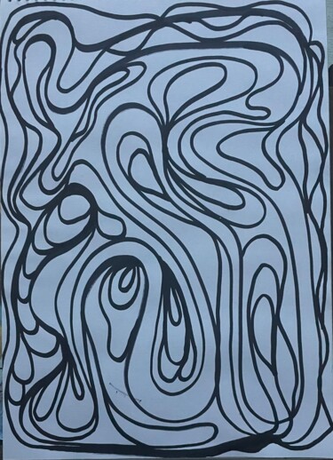 「Black and white for…」というタイトルの描画 Greg Powellによって, オリジナルのアートワーク, マーカー