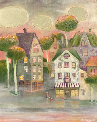 IN YOUR PINK DREAM Pintura titulada "IN YOUR PINK DREAM" por Olesya Rubinova, Obra de arte original, Oleo Montado en Bastidor de camilla de mad…
