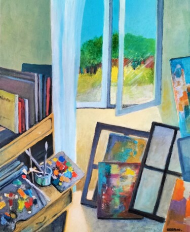 Peinture intitulée "L'atelier" par Nadine Imbert, Œuvre d'art originale, Acrylique Monté sur Châssis en bois