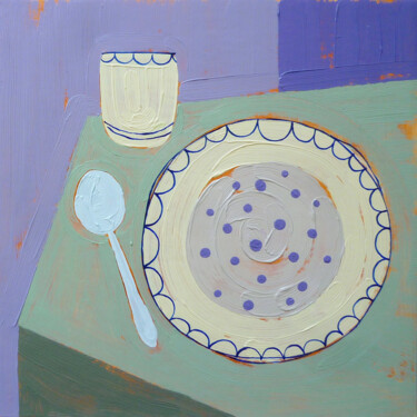 绘画 标题为“Oatmeal with bluebe…” 由Tatiana Sereda, 原创艺术品, 油
