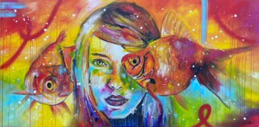 绘画 标题为“fish eye” 由Sabrina Seck, 原创艺术品, 丙烯