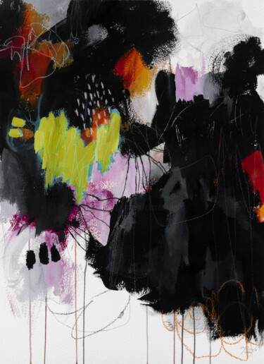 Painting titled "Série noire 3" by Chantal Proulx, Original Artwork, Acrylic