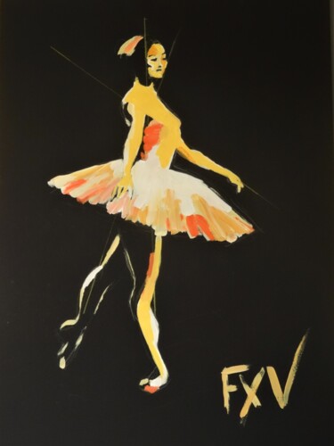 绘画 标题为“Ballerine devant so…” 由Francois Xavier Vaudeleau, 原创艺术品, 丙烯