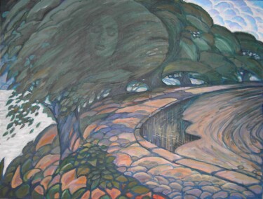 绘画 标题为“Above a pond” 由Valerii Oliinyk, 原创艺术品, 丙烯