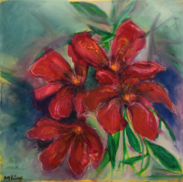 Pintura titulada "Hibiscus" por Anne Marie Palaze, Obra de arte original, Oleo