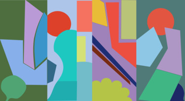 Digitale Kunst getiteld "Faces colorées" door Wolf Thiele, Origineel Kunstwerk, 2D Digital Work