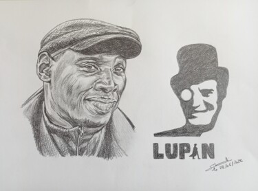 Illustration de la série Arsène Lupin réalisé aux crayons 图画 标题为“Illustration de la…” 由Gilles Staub (LeCrayonAgile), 原创艺术品, 铅笔