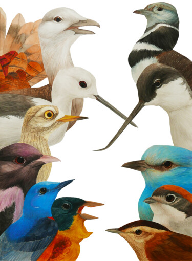 绘画 标题为“11 birds” 由Karina Danylchuk, 原创艺术品, 水彩