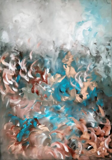 Peinture intitulée "FEATHERS OF HOPE" par Renata Maroti, Œuvre d'art originale, Acrylique