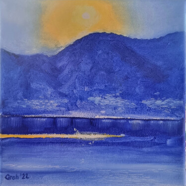 Abend am Lago Maggiore Peinture intitulée "Abend am Lago Maggi…" par Arne Groh, Œuvre d'art originale, Huile Monté sur Châssis en bois