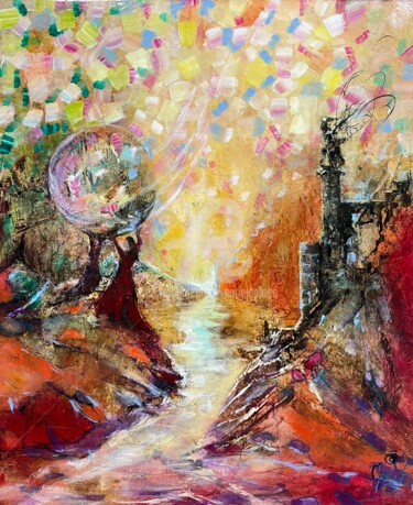 Peinture intitulée "Bulle" par Marie Laplace, Œuvre d'art originale, Acrylique