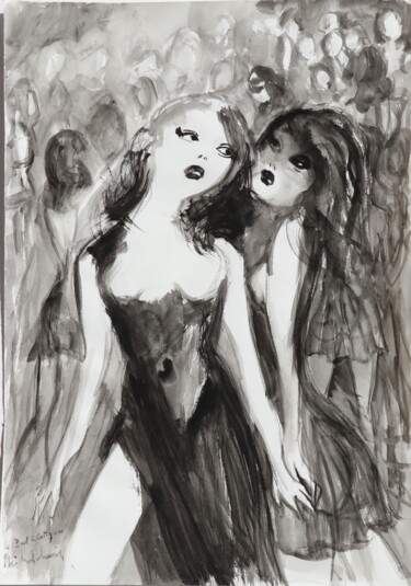 绘画 标题为“Le bal, à Cotignac” 由Michel Charrier, 原创艺术品, 水彩