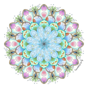 数字艺术 标题为“Ocean Mandala  - Ma…” 由Carla Barata, 原创艺术品, 数字油画