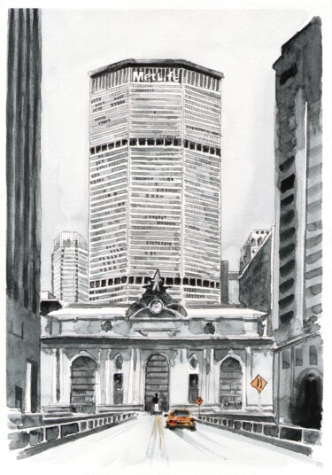 MetLife New York "MetLife New York" başlıklı Tablo Bogdan Shiptenko tarafından, Orijinal sanat, Suluboya