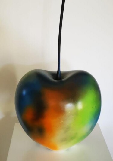 Sculpture titled "La cerise sans le g…" by Antonio Zamariola, Original Artwork, Acrylic