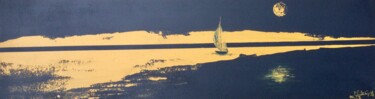 绘画 标题为“Solitaire II” 由Marie-Pascale Le Goff (L’île à L’eau), 原创艺术品, 丙烯 安装在木质担架架上