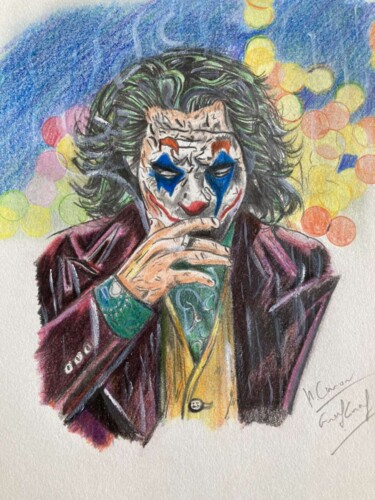 图画 标题为“Le Joker” 由Hugo Caron, 原创艺术品, 铅笔