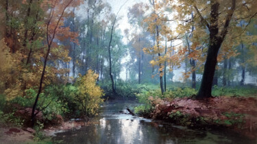 Autumn Morning in the Forest Peinture intitulée "Autumn Morning in t…" par Yuri Pryadko, Œuvre d'art originale, Huile