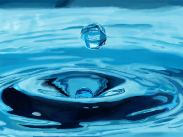 Wassertropfen Digitale Kunst mit dem Titel "Wassertropfen" von Stefan Fuchs, Original-Kunstwerk, Digitale Malerei
