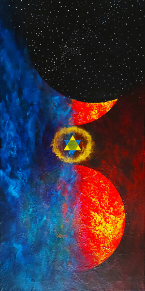 Schilderij getiteld "magic3" door Enrico Torricelli, Origineel Kunstwerk, Acryl Gemonteerd op Frame voor houten brancard