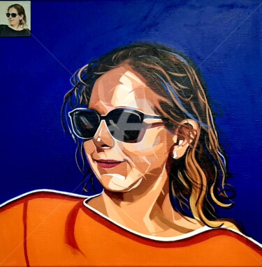 绘画 标题为“CAROLINE POP ART” 由Régine Guthmann, 原创艺术品, 丙烯 安装在木质担架架上