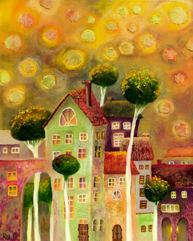 HEAT Pintura titulada "HEAT" por Olesya Rubinova, Obra de arte original, Oleo Montado en Bastidor de camilla de madera