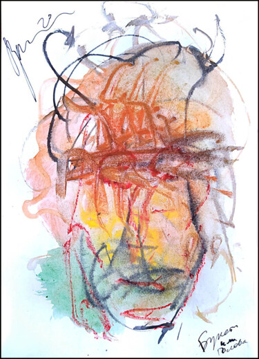 Dessin intitulée "букет или голова bo…" par Dima Dima Vil Ms Wilms (Rok Zivopisec Rock Painter), Œuvre d'art originale, Goua…