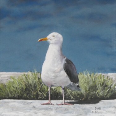 Drawing titled "Goéland 1" by Artelierdedomi, Original Artwork, Pastel