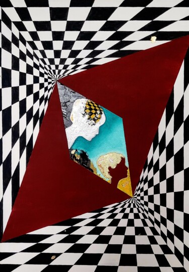 Painting titled "Bezmiar" by Karolina Kowalczyk, Original Artwork, Acrylic Mounted on Wood Stretcher frame